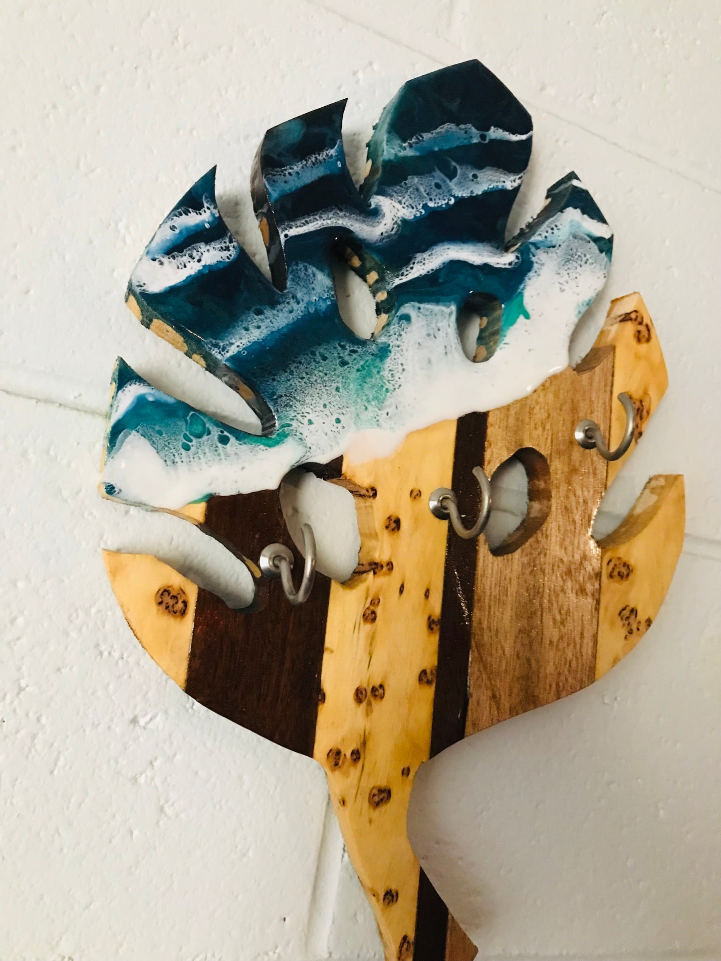 Resin Monstera Leaf Key Hook Wall Decor