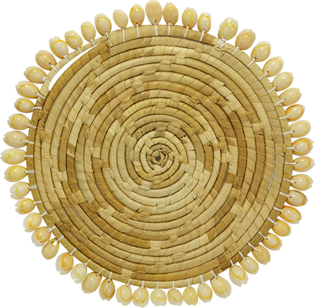 2 Pandan Placemat w/ Cowrie Seashells 10" (Set of 2)