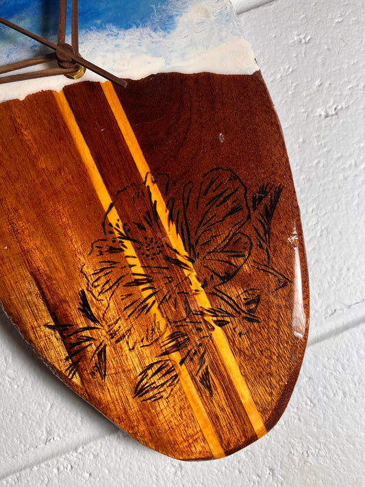 Hibiscus Resin surfboard Clock