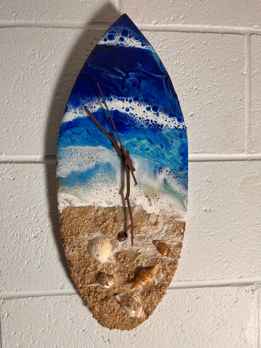 Sandy Beach "The Waimanalo" Resin surfboard Clock