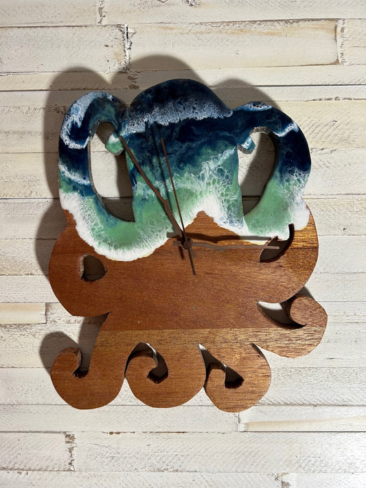 Tako Octopus Resin Clock