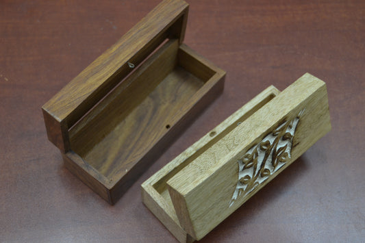 2 Pcs Set Handcrafted Trinket Wood Box