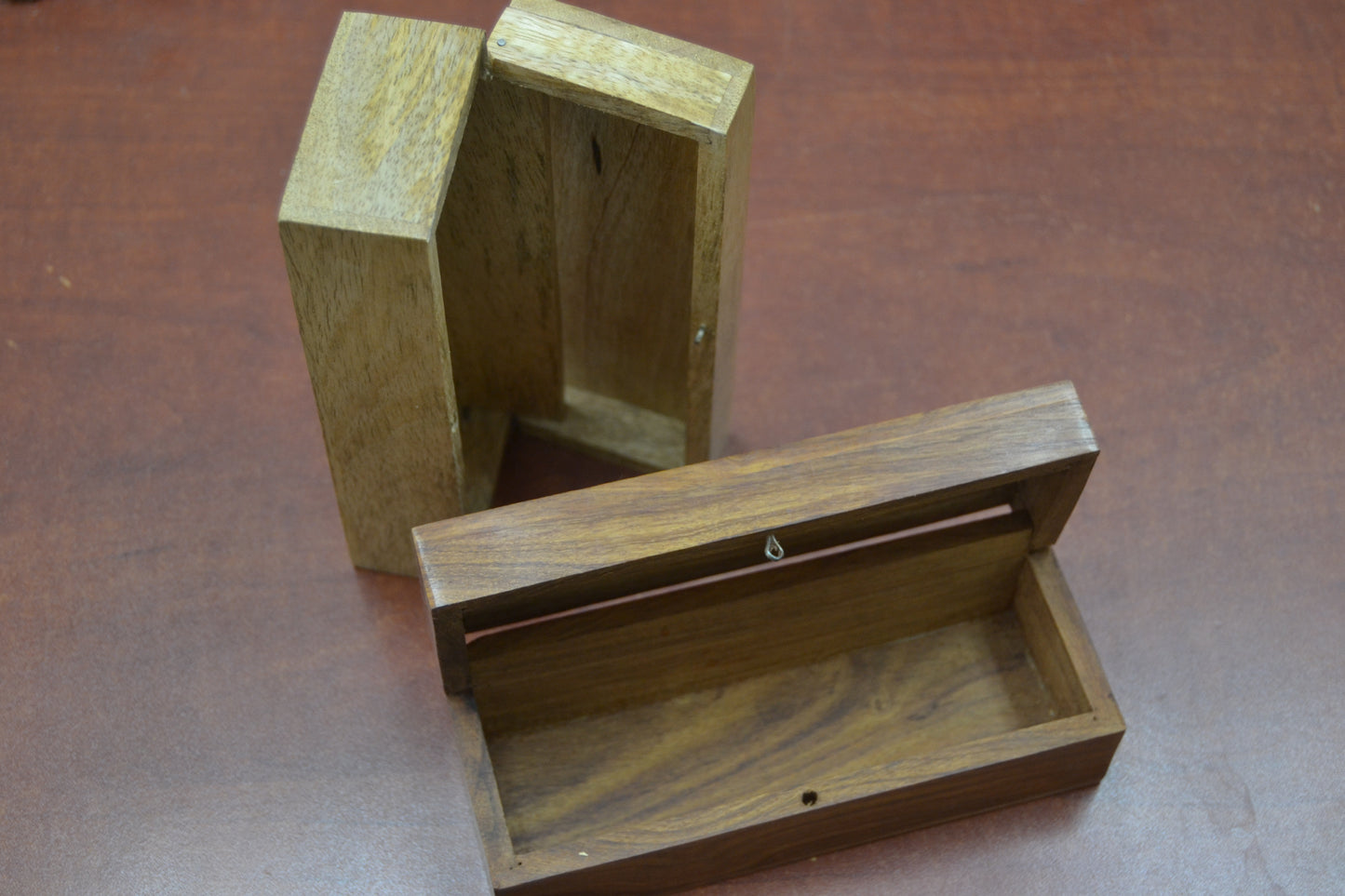 2 Pcs Set Handcrafted Trinket Wood Box